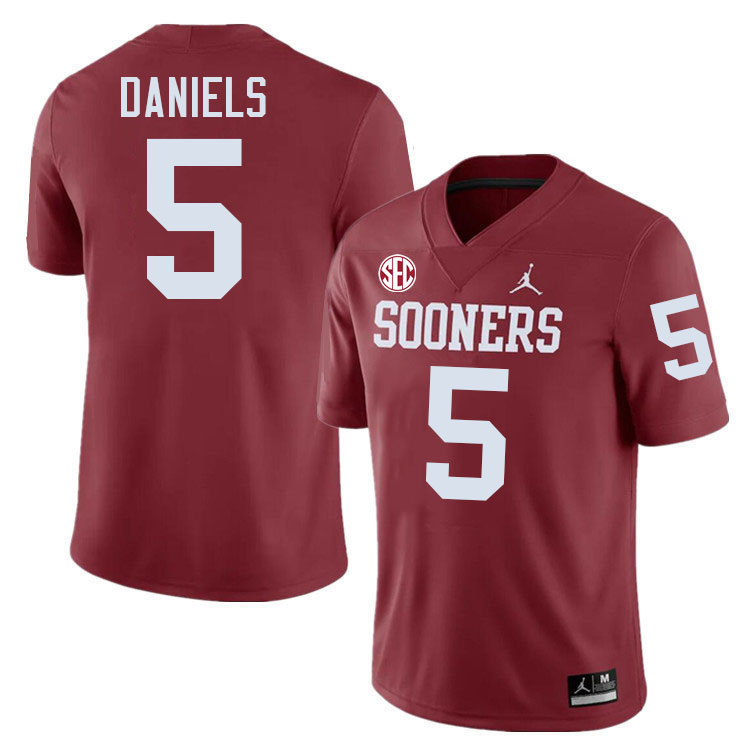 Oklahoma Sooners #5 Kendal Daniels College Football Jersey Stitched-Crimson